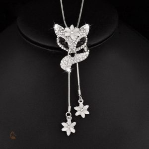 Collier en Argent avec motif Renard et pierres précieuses