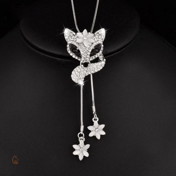 Collier en Argent avec motif Renard et pierres précieuses