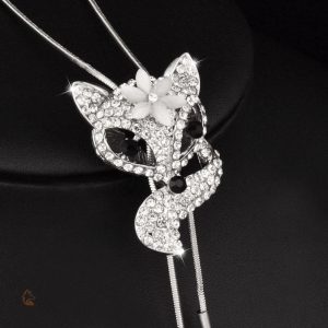 Bijou en Argent au design Renard incrusté de Diamants