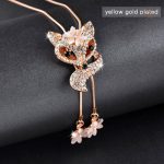 Collier élégant Renard Femme, en Argent et éclat de Diamant