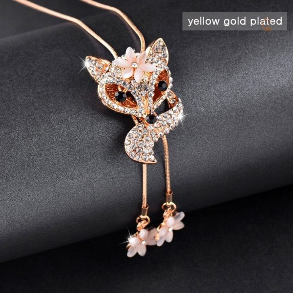 Collier élégant Renard Femme, en Argent et éclat de Diamant