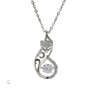 Collier Renard Femme en Argent avec finition glaciale