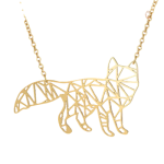 Collier Renard Géométrique Doré