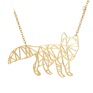 Collier Renard Géométrique Doré