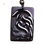 Collier Renard Obsidienne pour homme