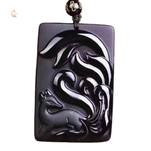 Collier Renard Obsidienne pour homme