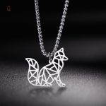 Collier Origami en forme de renard pour homme