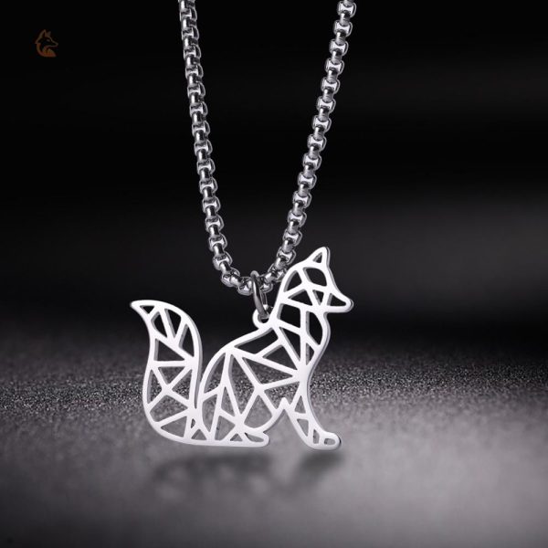 Collier Origami en forme de renard pour homme