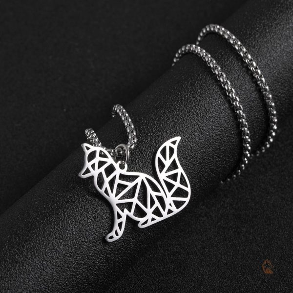 Bijou homme en origami avec motif renard