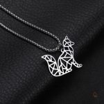 Collier design renard en origami pour accessoire masculin
