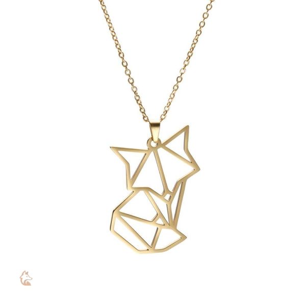 Collier Renard Origami en métal délicat
