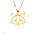 Collier Renard Origami en métal élégant
