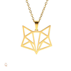 Collier Renard Origami en métal élégant