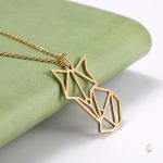 Collier art déco en forme de renard minimaliste