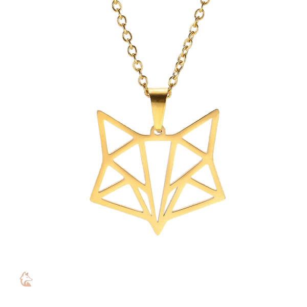Collier Renard Origami en métal élégant