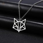 Collier Renard en origami avec boucles d'oreilles assorties