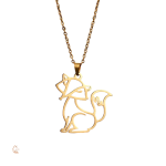 Collier Renard Silhouette élégant en acier inoxydable
