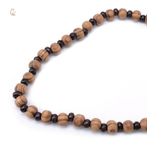 Collier en bois, motif renard, artisanat traditionnel