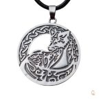 Collier Viking Renard Celtique en métal argenté