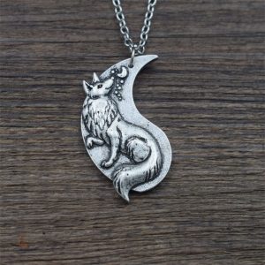 Collier tendance avec motif Renard Yin Yang