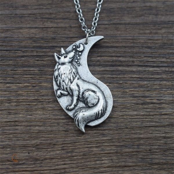 Collier tendance avec motif Renard Yin Yang