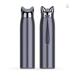 Gourde thermos diamant bleue motif renard