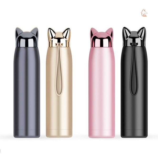 Gourde en inox avec motif renard pour enfants