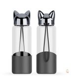 Gourde transparente noire design renard