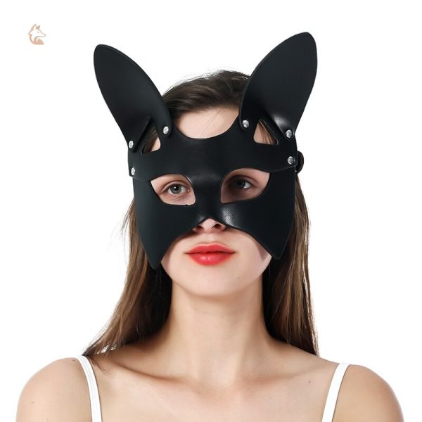 Masque Renard Cuir Sexy avec Grandes Oreilles