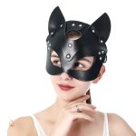 Masque Renard Cuir Noir Sexy