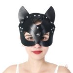 Masque en cuir noir pour costumes et événements spéciaux