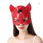 Masque Renard en cuir rouge sexy
