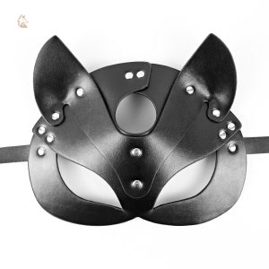 Masque sexy renard en cuir pour soirées masquées
