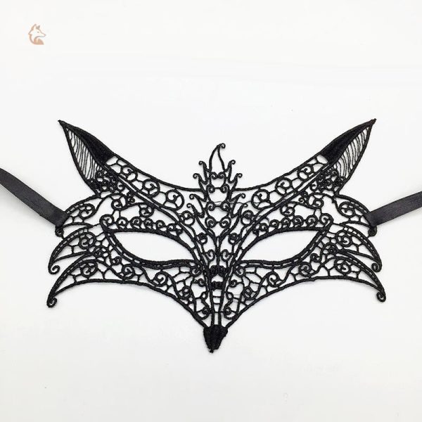 Masque en dentelle avec motif de renard élégant