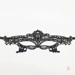 Masque dentelle noir avec design de renard