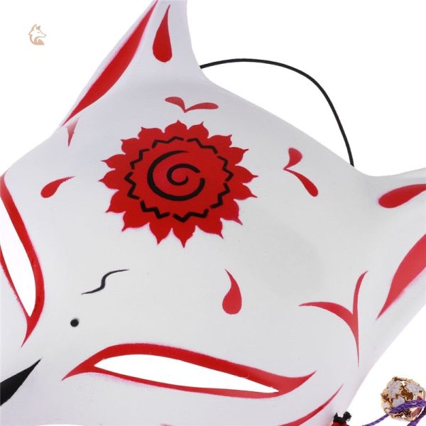 Masque en papier représentant un renard japonais