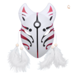 Masque Renard Kitsune en design élégant et stylisé
