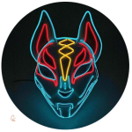 Masque Renard LED Kitsune lumineux et stylé