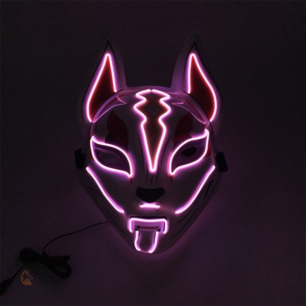 Masque de renard lumineux pour événements nocturnes