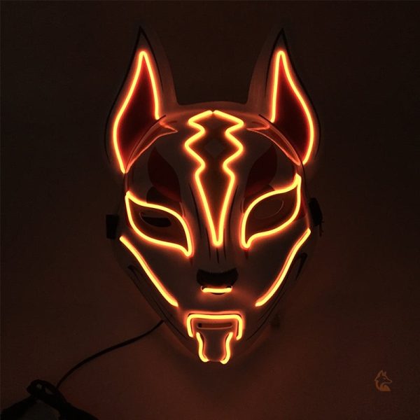 Masque LED en forme de renard pour cosplay