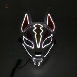Masque Kitsune lumineux pour soirées à thème