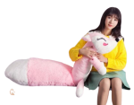 Peluche Renard XXL Rose douce et câline