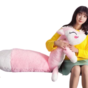 Peluche Renard XXL Rose douce et câline
