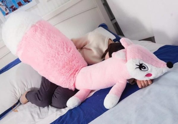 Doudou Renard en peluche, couleur rose