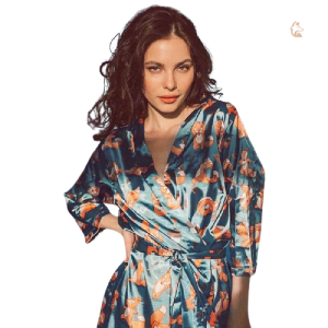 Pyjama Renard Femme Élégance Bleue en robe