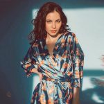 Robe pyjama bleue avec motif renard pour femme