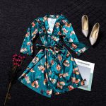 Confortable pyjama robe femme, design renard élégant