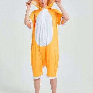 Grenouillère courte avec motif de renard pour un confort maximal