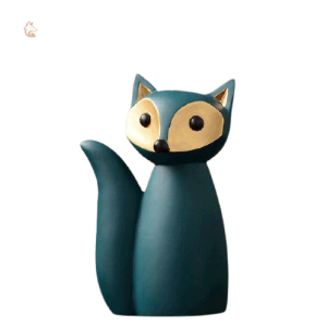 Statue renard design en bleu