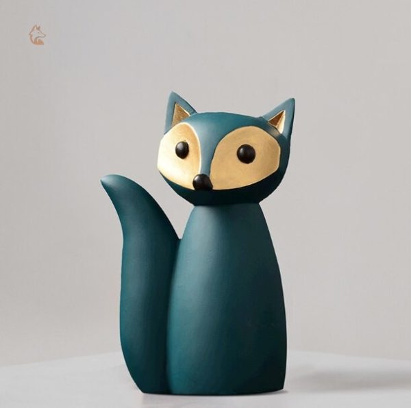 Renard décoratif moderne de couleur bleue
